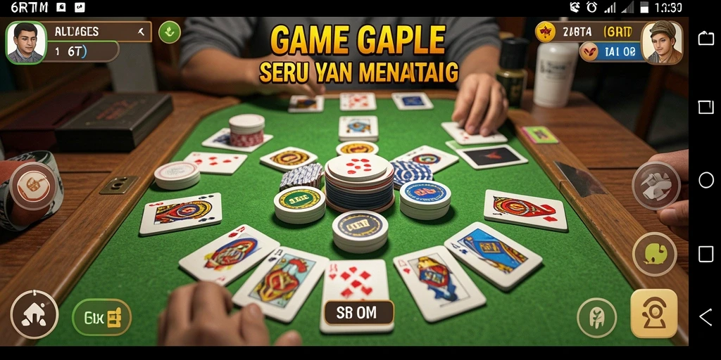 Screenshot 6RT menampilkan pengalaman bermain Gaple yang seru.