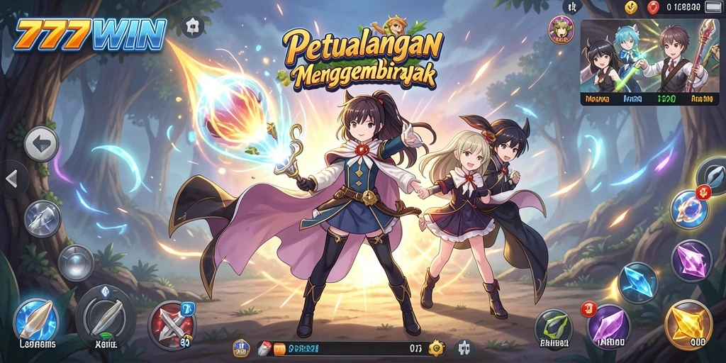 Tampilan gameplay Anime yang penuh aksi dan petualangan.