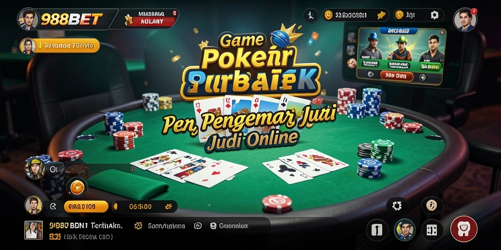 Screenshot dari gameplay Poker di 988BET menunjukkan aksi seru dan interaksi pemain.
