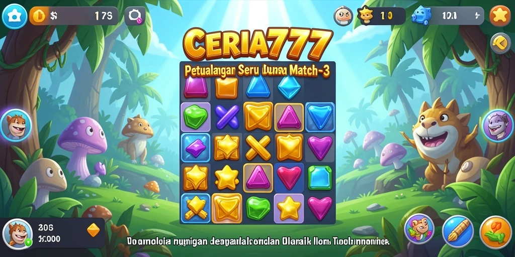Tampilan gameplay seru dari CERIA777 dengan tantangan Match-3.