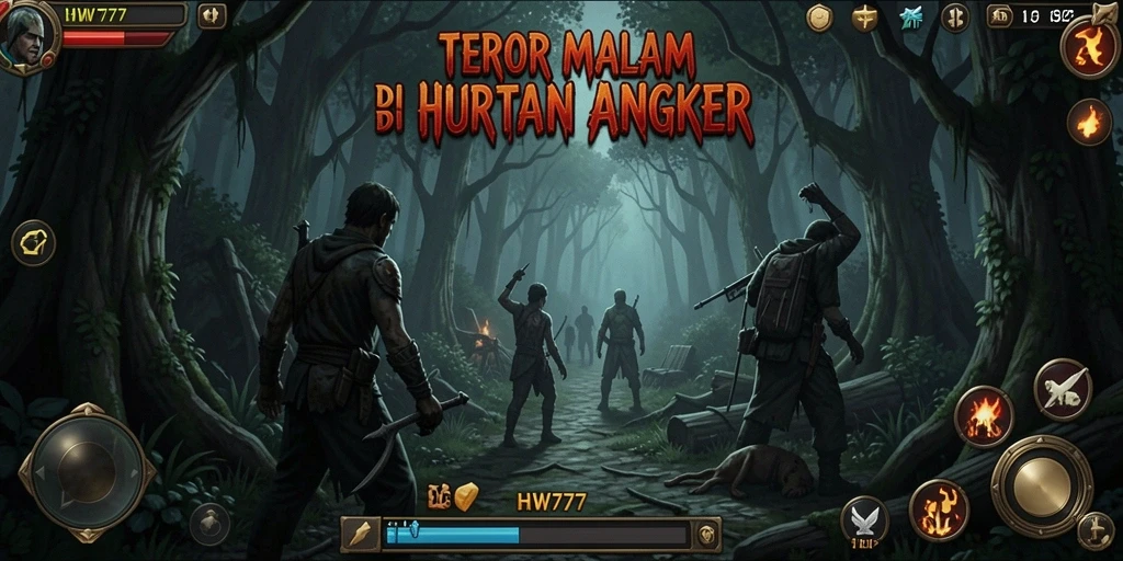 Screenshot utama HW777 menampilkan suasana gameplay yang mencekam dan menyeramkan.