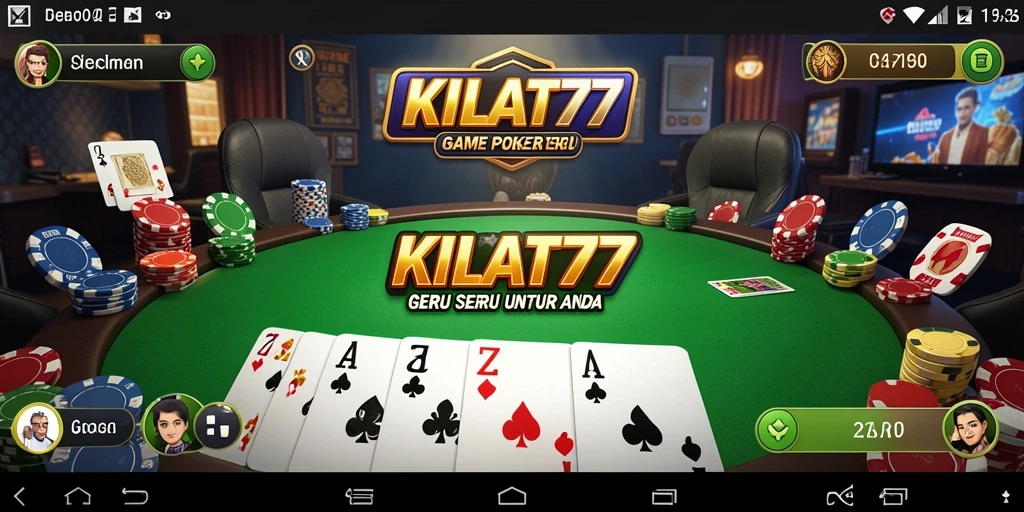 Screenshot utama KILAT77 menampilkan gameplay seru poker.