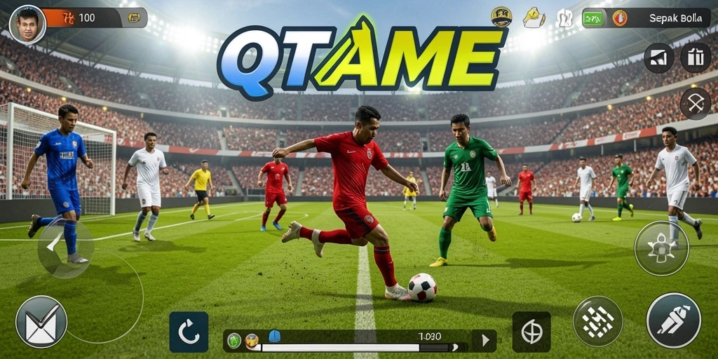 Tampilan gameplay QTGAME yang mendebarkan dan realistis di lapangan.