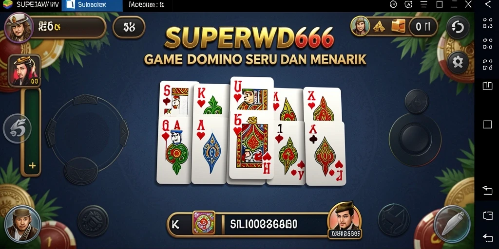 Screenshot gameplay utama SUPERWD666 yang menampilkan keseruan permainan Domino.