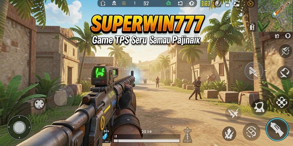 Screenshot utama SUPERWIN777 menampilkan aksi mendebarkan dalam gameplay TPS.