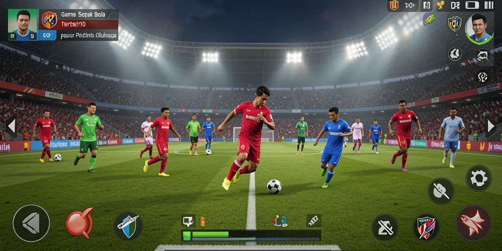 Screenshot utama dari SVIP10 menampilkan aksi seru di lapangan sepak bola.