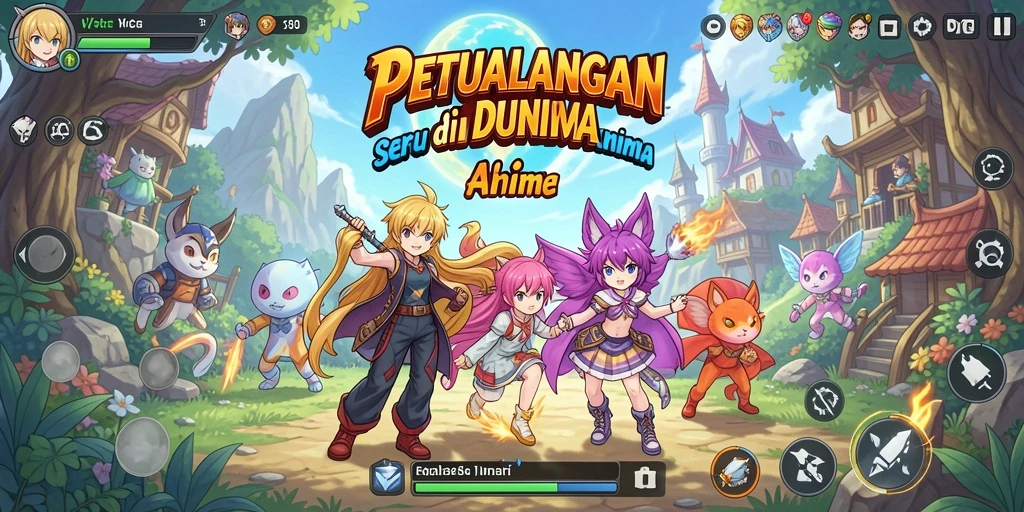 Screenshot gameplay VC5 menampilkan petualangan seru dalam dunia anime.